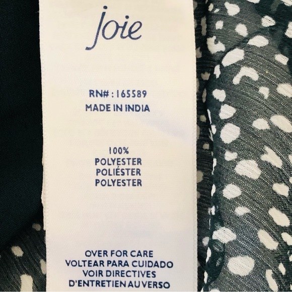 NWT New Joie Dress Balloon Sleeves, Arctic Animal spot, Green, MSRP $378.00 - Picture 9 of 10